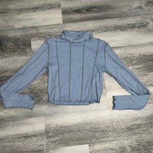Cropped Blue Turtleneck